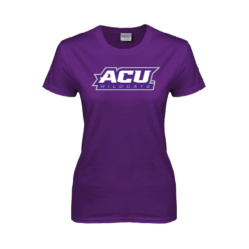  Womens Purple Short Sleeve Tee - ACU Wildcats