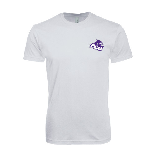  Next Level White SoftStyle T Shirt - Angled ACU w/Wildcat Head