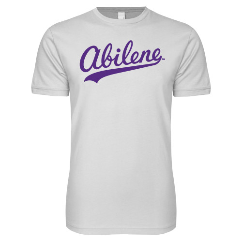  Next Level White SoftStyle T Shirt - ACU - Abilene Script