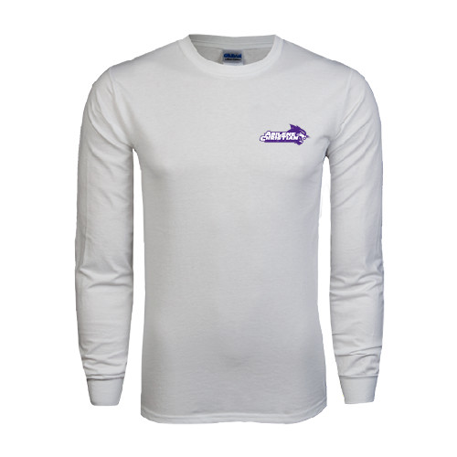  White Long Sleeve T Shirt - Primary Logo