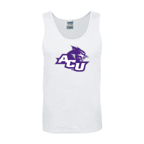  White Tank Top - Angled ACU w/Wildcat Head