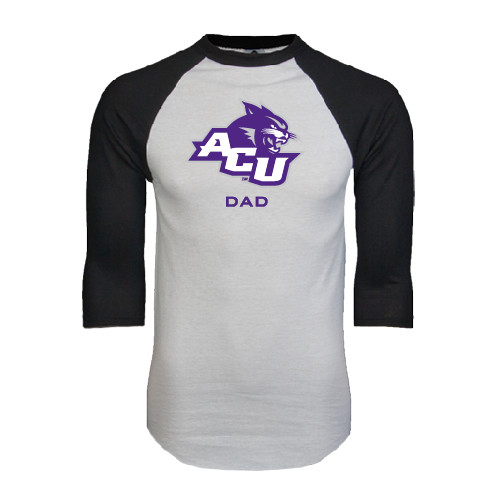  White/Black Raglan Baseball T Shirt - Dad