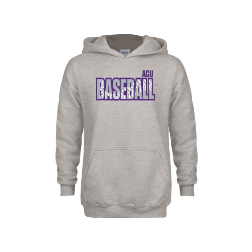  Youth Grey Fleece Hood - ACU Baseball with Threads