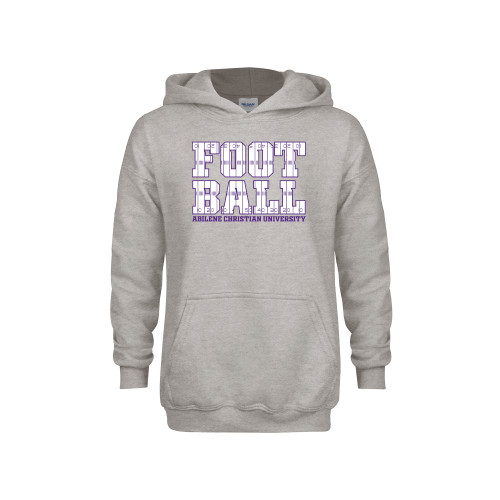  Youth Grey Fleece Hood - ACU Football Field Lines
