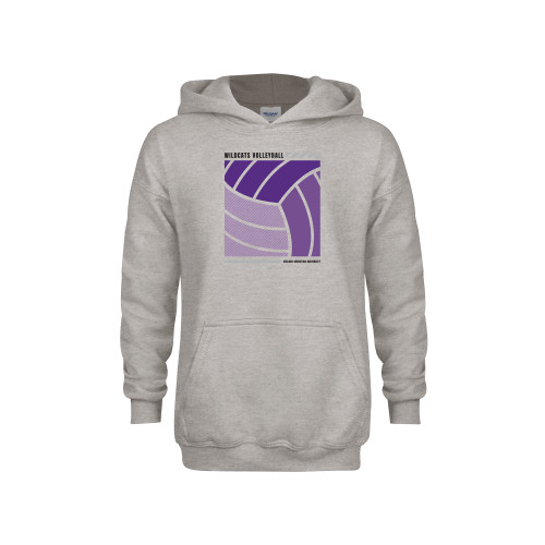  Youth Grey Fleece Hood - Wildcats Volleyball Block