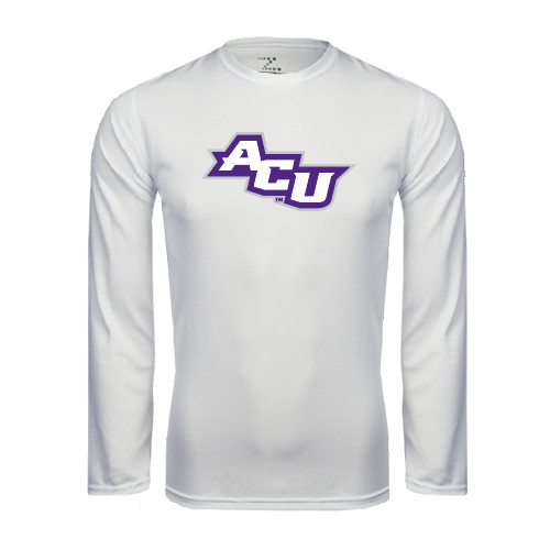  White Performance Long Sleeve Shirt - Angled ACU