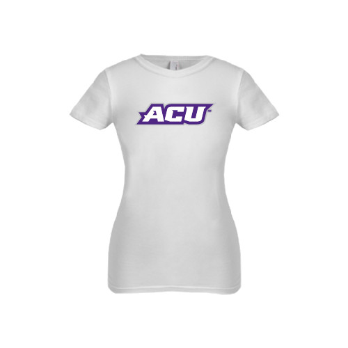  Next Level Girls White Fashion Fit T Shirt - ACU