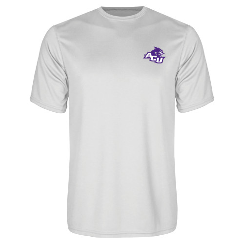 White Performance Tee - Angled ACU w/Wildcat Head