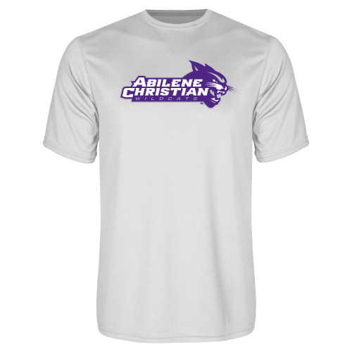 White Performance Tee - Primary Logo