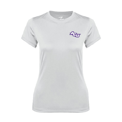  Womens White Performance Tee - Angled ACU