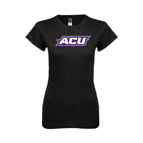  Next Level Womens Black Boyfriend Tee - ACU