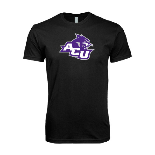  Next Level Black SoftStyle T Shirt - Angled ACU w/Wildcat Head