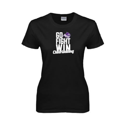  Womens Black Short Sleeve Tee - Go Fight Win