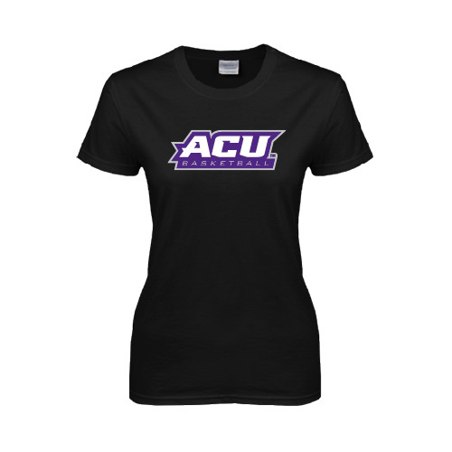  Womens Black Short Sleeve Tee - Basketball
