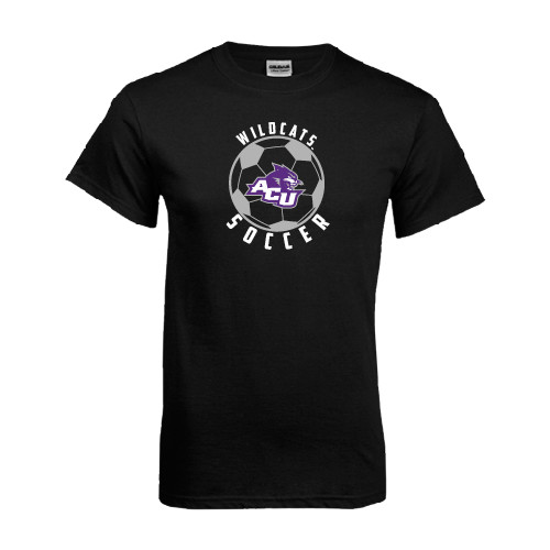  Black T Shirt - Soccer Ball Design