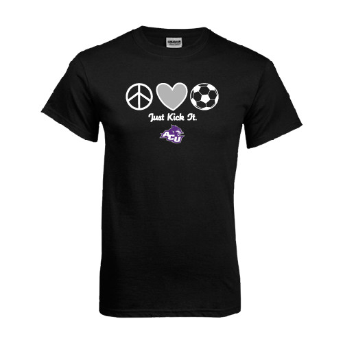  Black T Shirt - Just Kick It Soccer Design