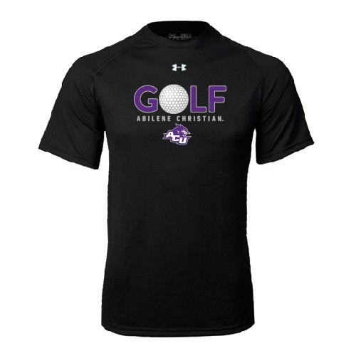  Under Armour Black Tech Tee - Golf Ball Design