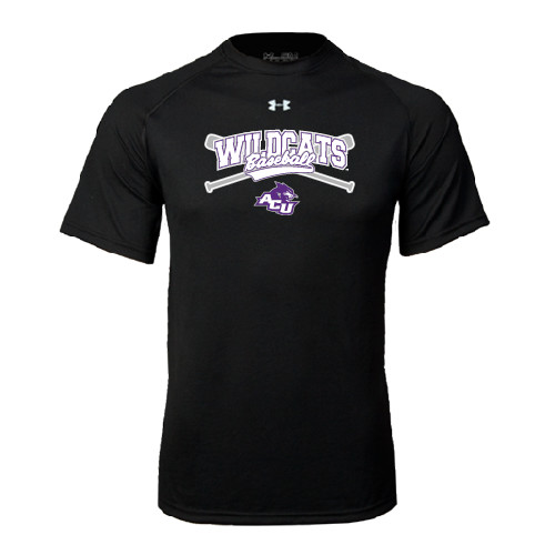  Under Armour Black Tech Tee - Baseball Crossed Bats Design