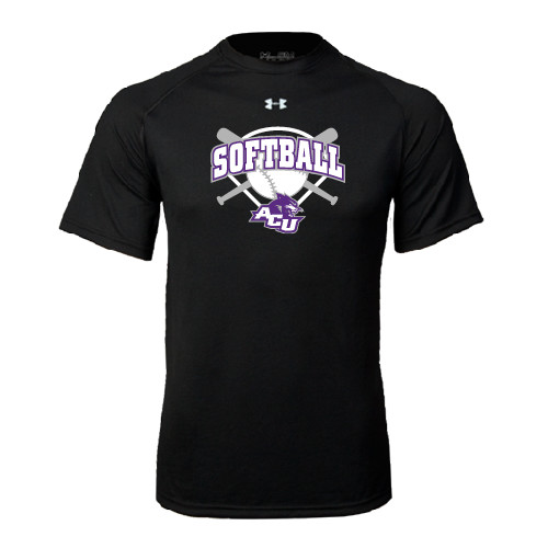  Under Armour Black Tech Tee - Softball Bats and Plate Design