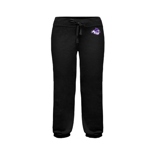  ENZA Womens Black Banded Fleece Capri - Angled ACU w/Wildcat Head