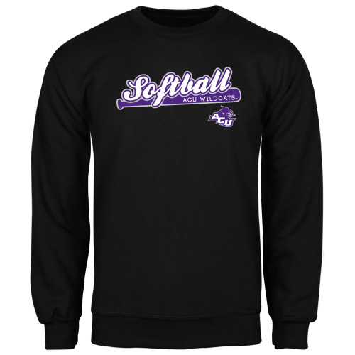  Black Fleece Crew - Softball Script w/ Bat Design