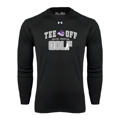  Under Armour Black Long Sleeve Tech Tee - Tee Off Golf Design