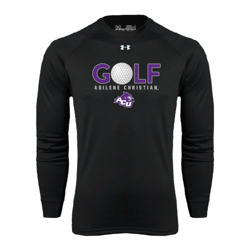  Under Armour Black Long Sleeve Tech Tee - Golf Ball Design