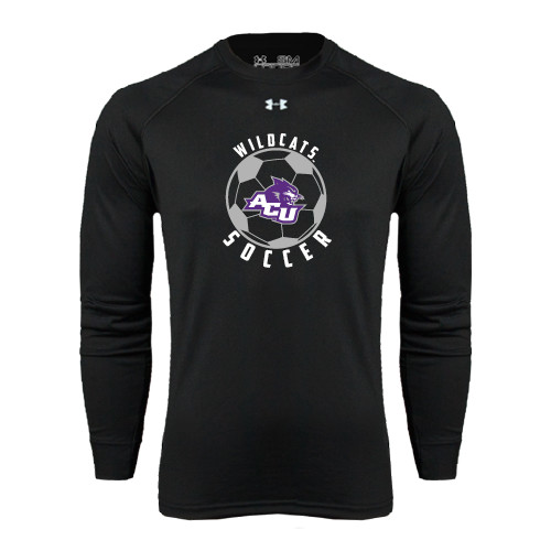  Under Armour Black Long Sleeve Tech Tee - Soccer Ball Design