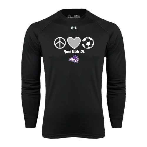  Under Armour Black Long Sleeve Tech Tee - Just Kick It Soccer Design