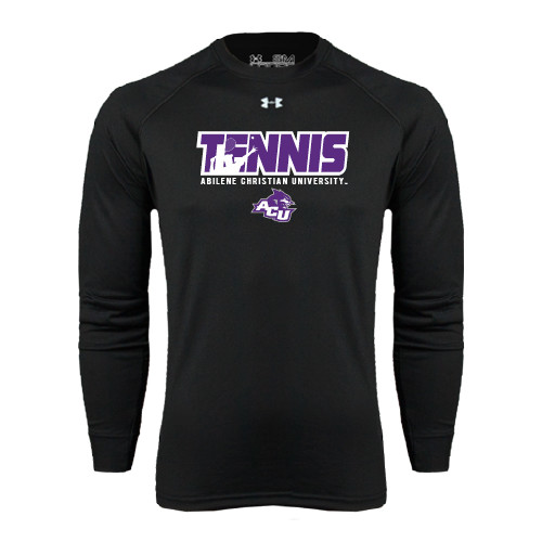  Under Armour Black Long Sleeve Tech Tee - Tennis Player Design