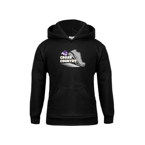  Youth Black Fleece Hoodie - Cross Country Shoe Design