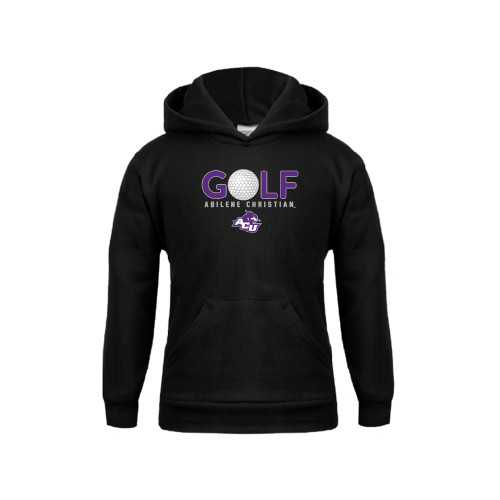  Youth Black Fleece Hoodie - Golf Ball Design