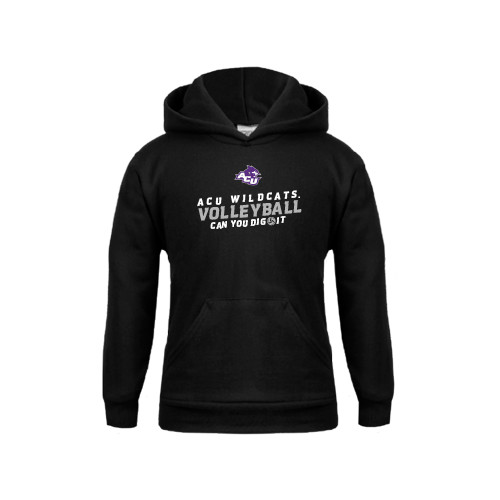  Youth Black Fleece Hoodie - Can You Dig It - Volleyball