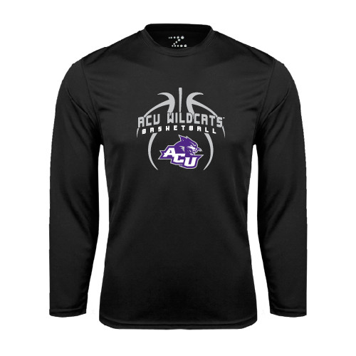  Black Performance Long Sleeve Shirt - Design On Basketball