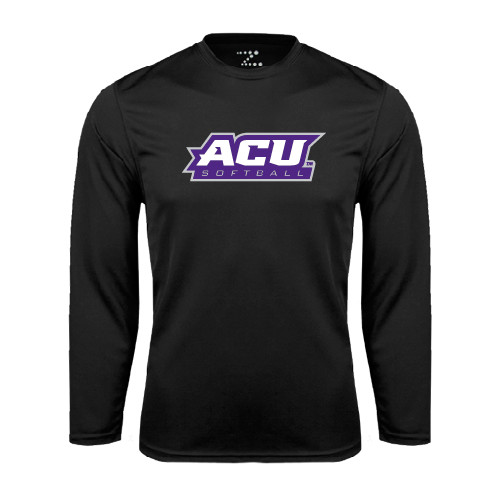  Black Performance Long Sleeve Shirt - Softball