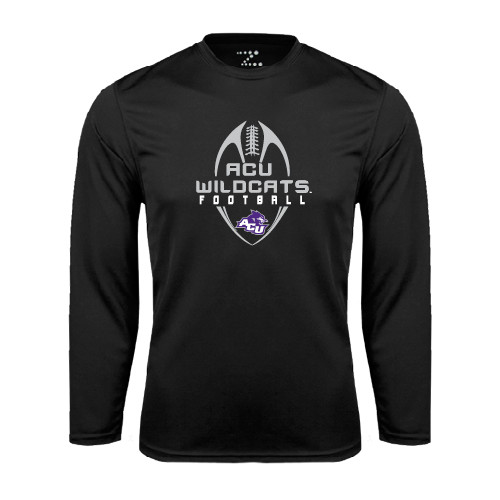  Black Performance Long Sleeve Shirt - Tall Football Design