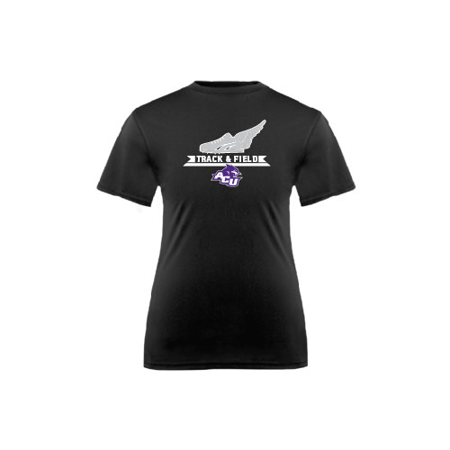  Youth Performance Black Tee - Track and Field Side Shoe Design