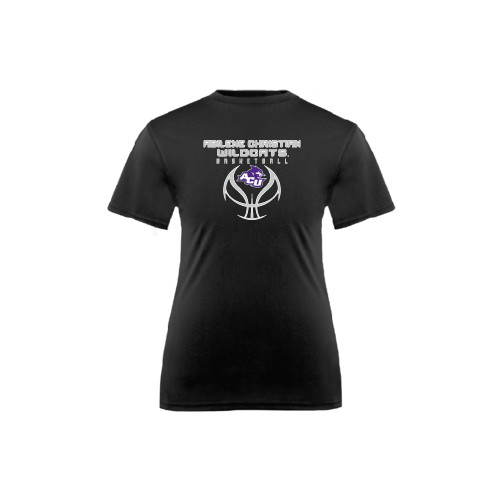  Youth Performance Black Tee - Design On Basketball