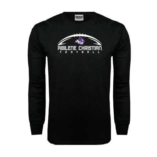  Black Long Sleeve T Shirt - Wide Football Design