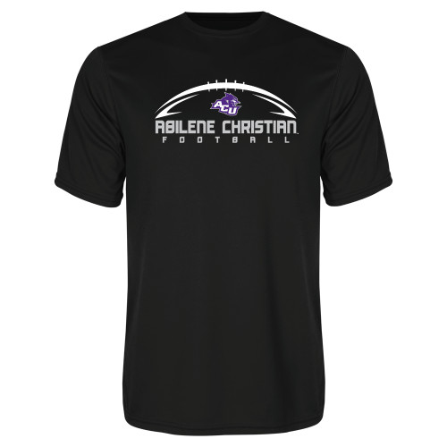  Black Performance Tee - Wide Football Design