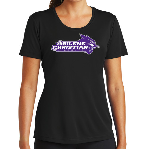  Womens Black Performance Tee - Primary Logo