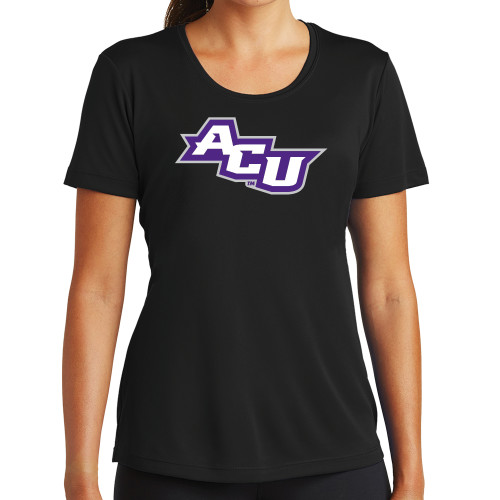  Womens Black Performance Tee - Angled ACU