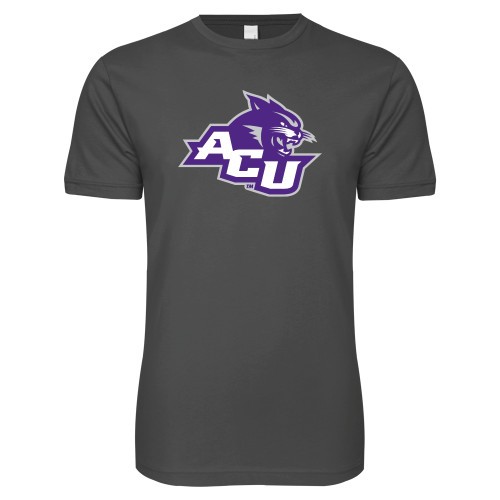  Next Level Charcoal SoftStyle T Shirt - Angled ACU w/Wildcat Head