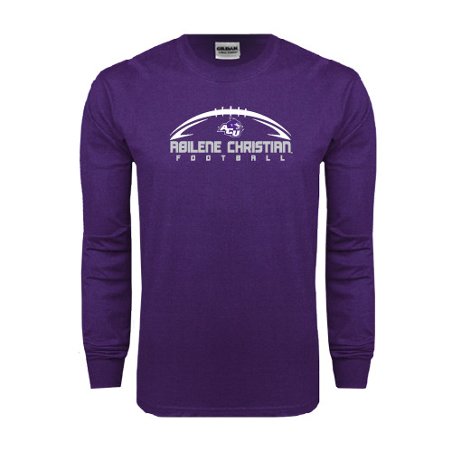  Purple Long Sleeve T Shirt - Wide Football Design
