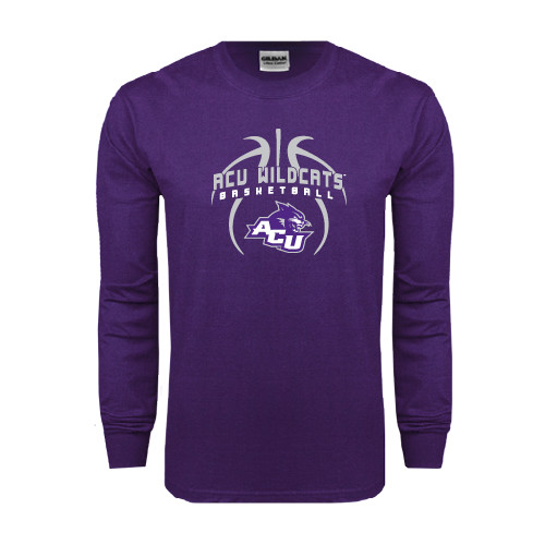  Purple Long Sleeve T Shirt - Design On Basketball