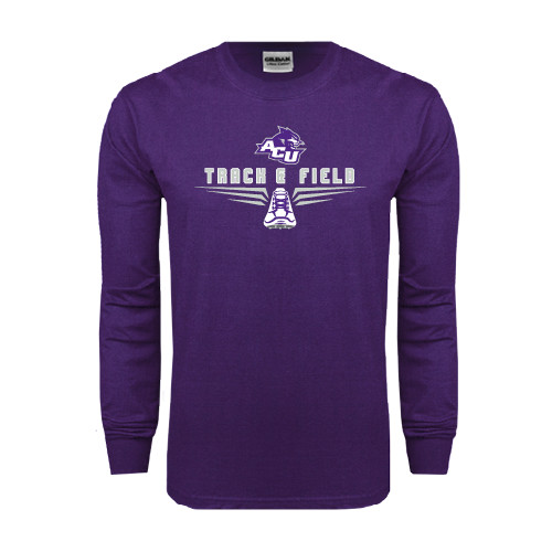  Purple Long Sleeve T Shirt - Track and Field Shoe Design