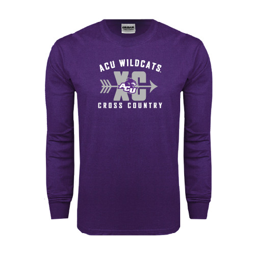  Purple Long Sleeve T Shirt - Cross Country Design