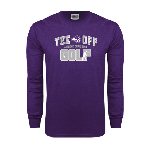  Purple Long Sleeve T Shirt - Tee Off Golf Design