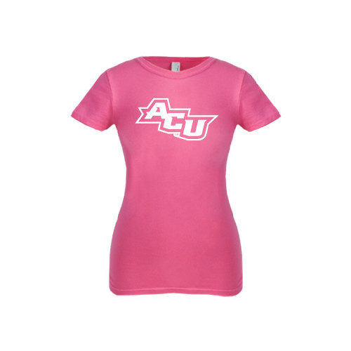  Next Level Girls Fuchsia Fashion Fit T Shirt - Angled ACU