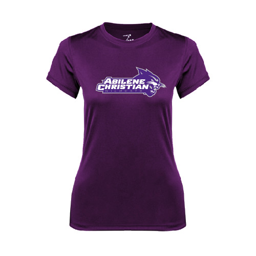  Womens Purple Performance Tee - Primary Logo